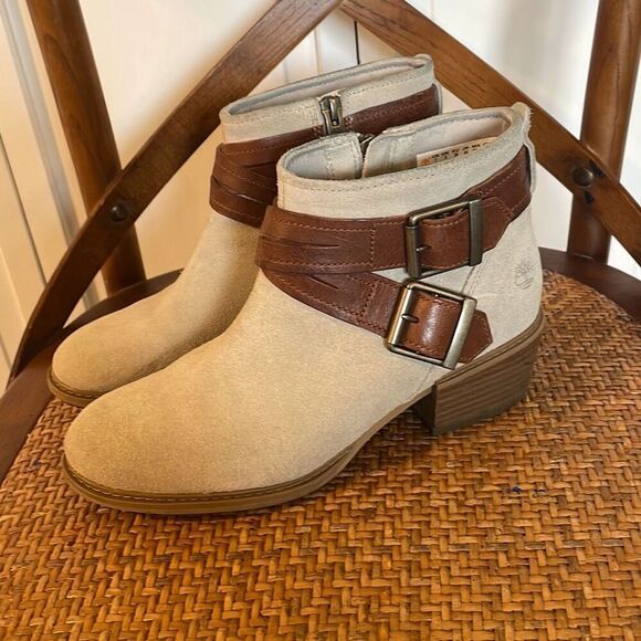 Timberland Sutherlin ankle grey suede buckle booties 7 - Picture 5 of 11